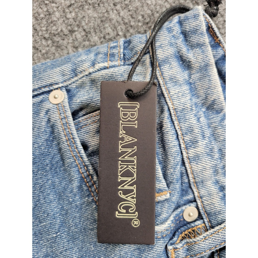 Blank NYC The Baxter Ribcage Straight Leg Jeans Embroidered Distressed Blue 24 - Picture 12 of 15